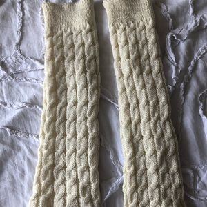 Cream Knit Leg Warmers